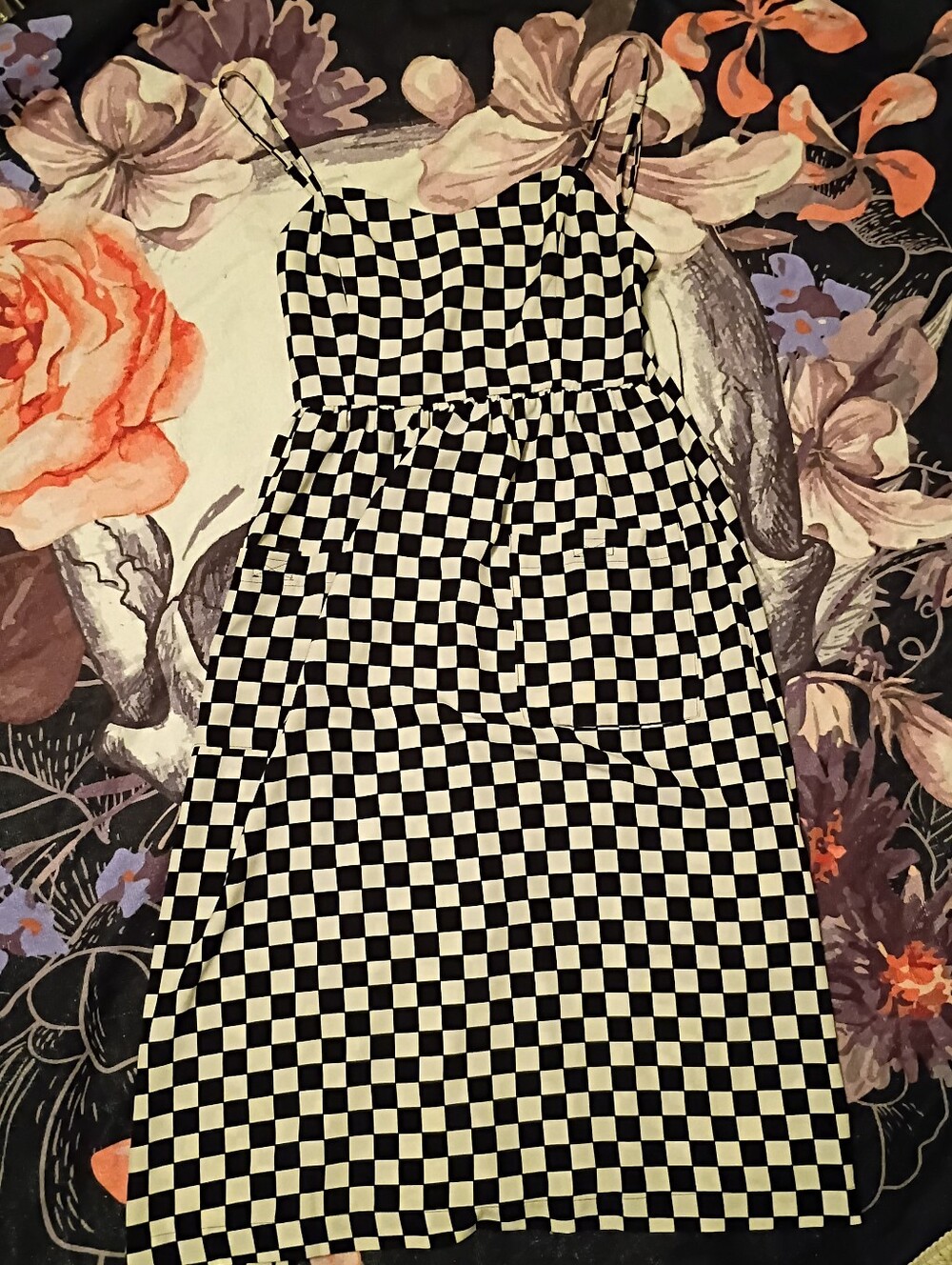 Disturbia Black and White Checkerboard Midi Dress